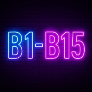 Neon Blue and Pink Wall Sign